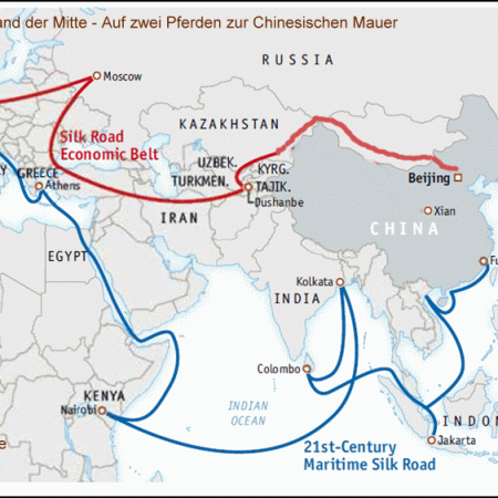 Mit Muli und Pferd nach China - Karte
